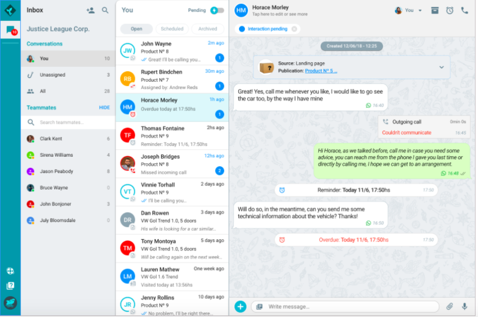 screenshot of Zenvia Customer Cloud